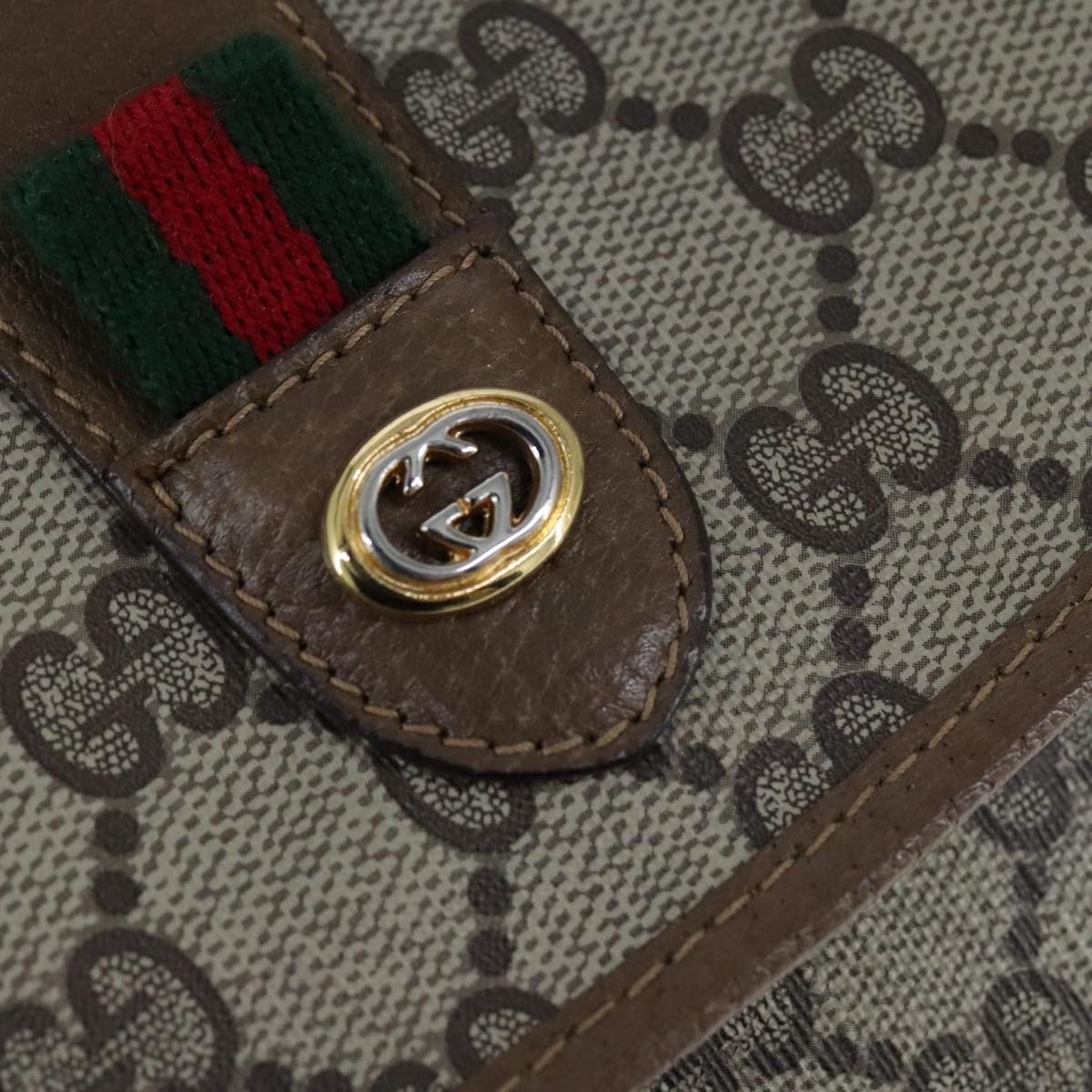 Gucci Sherry Beige Canvas Clutch Bag