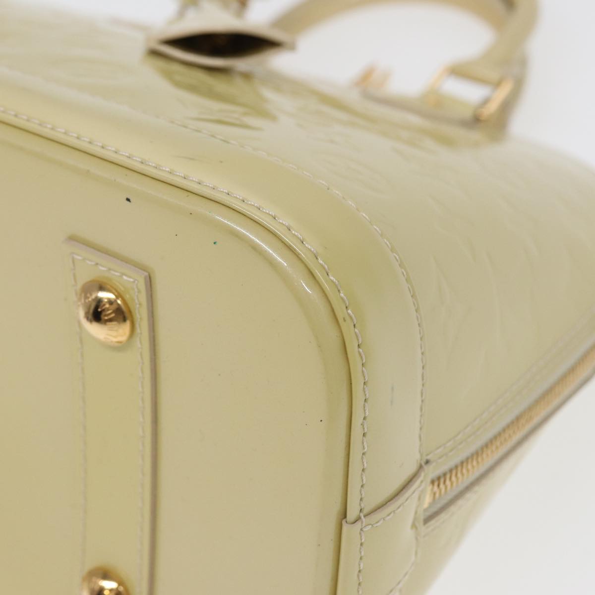 Louis Vuitton Alma Ecru Patent Leather Handbag