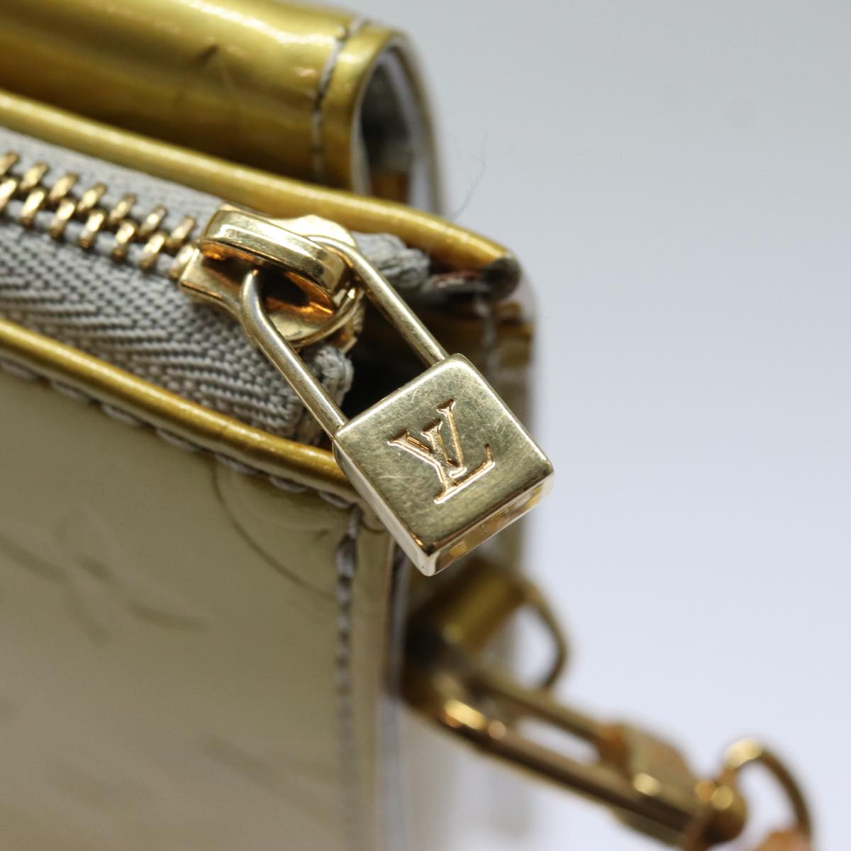 Louis Vuitton Mott Yellow Patent Leather Clutch Bag