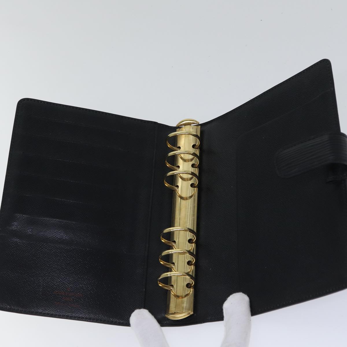Louis Vuitton Agenda Mm Black Leather Wallet