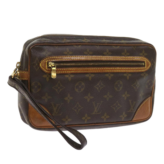 Louis Vuitton Marly Dragonne Brown Canvas Clutch Bag