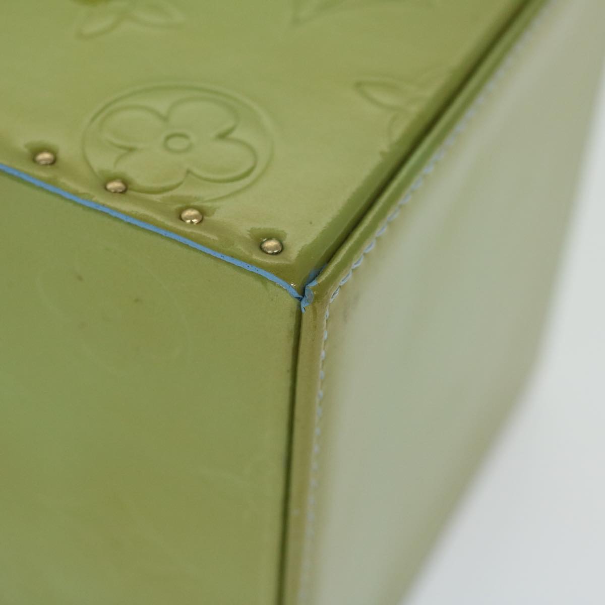 Louis Vuitton Bleecker Green Patent Leather Clutch Bag