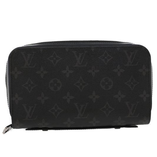 Louis Vuitton Zippy Xl Black Canvas Wallet  ()