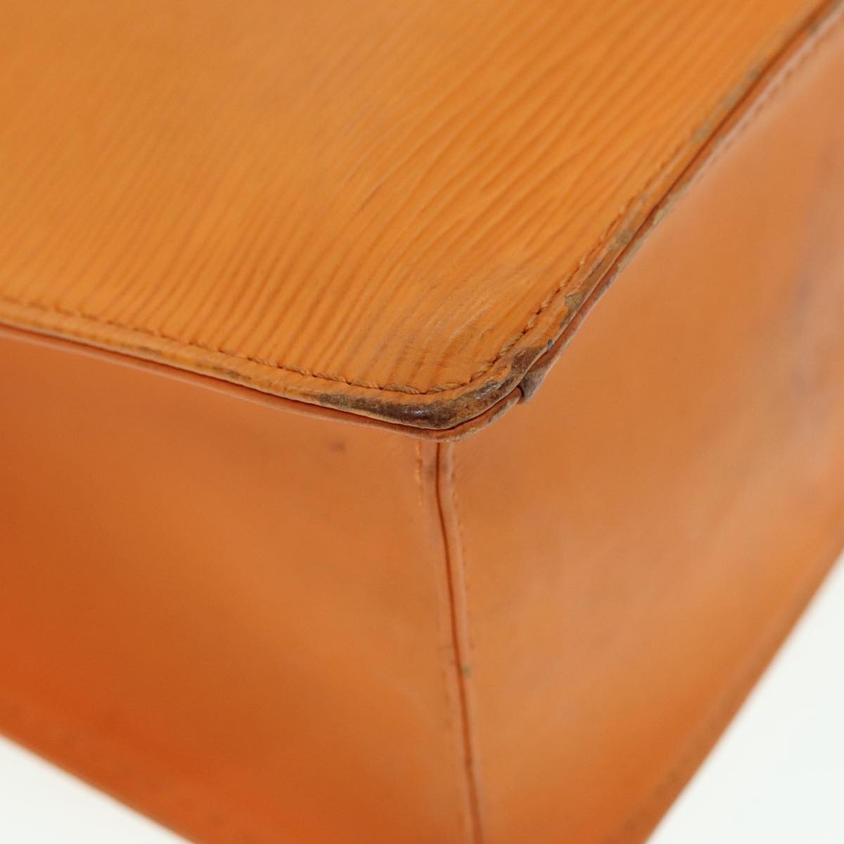 Louis Vuitton Sac Plat Orange Leather Tote Bag