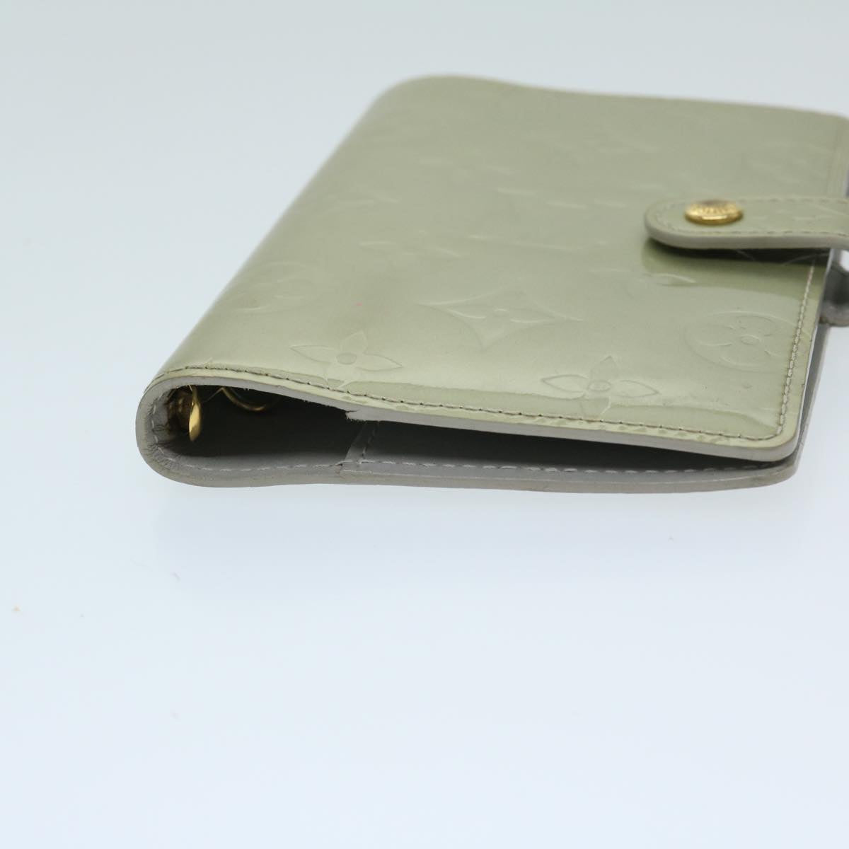 Louis Vuitton Agenda Pm Grey Patent Leather Wallet