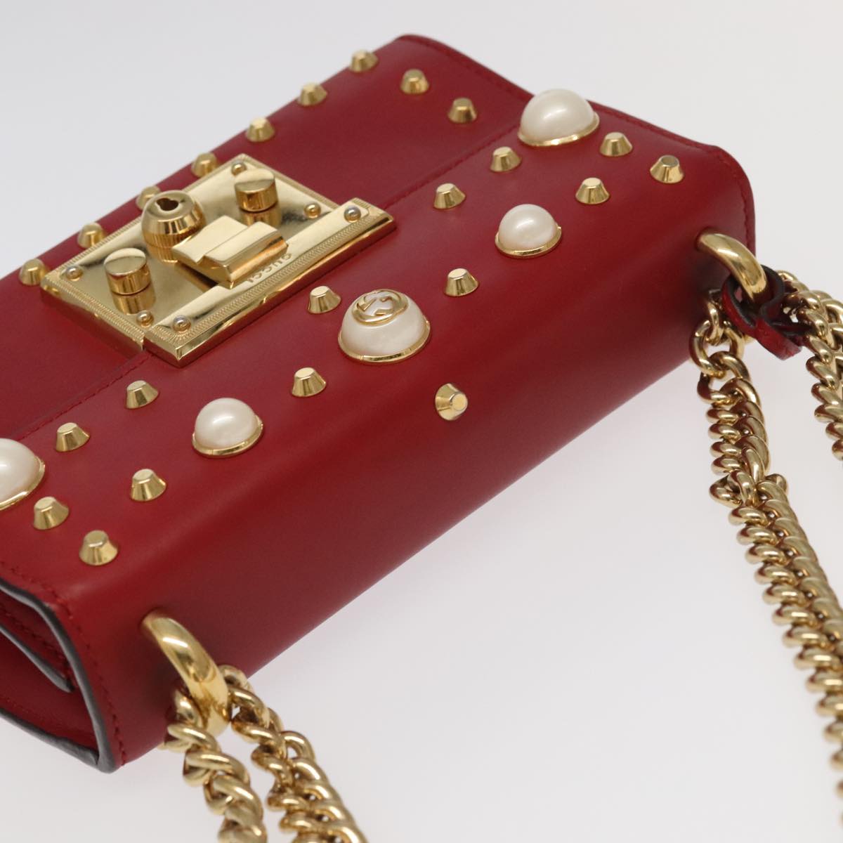Gucci Padlock Red Leather Shoulder Bag