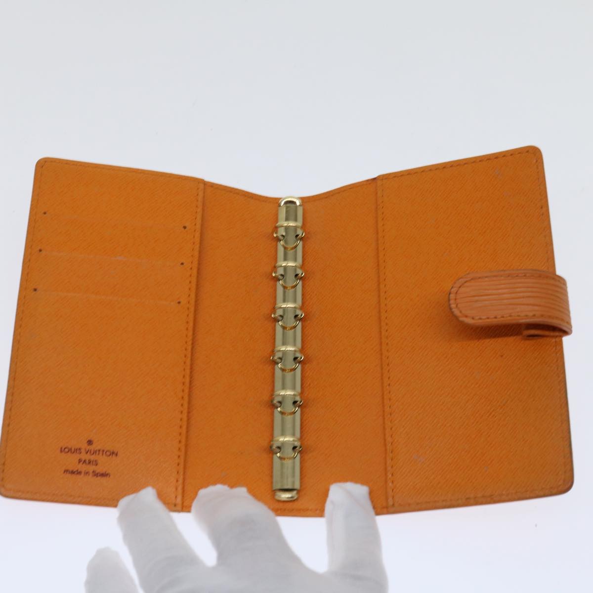 Louis Vuitton Agenda Pm Orange Leather Wallet