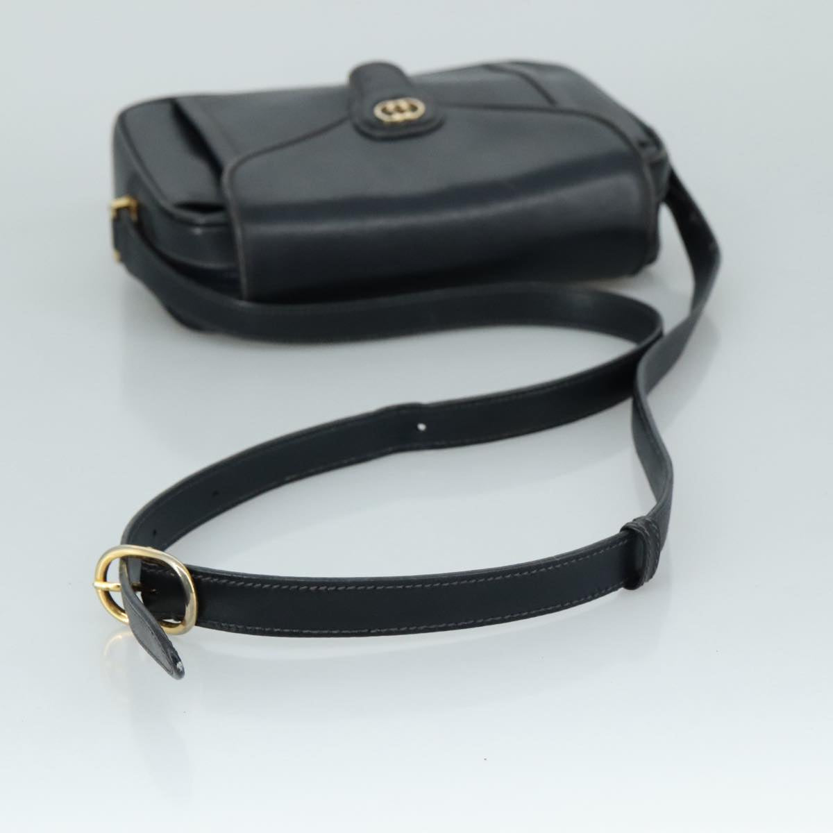 Gucci Interlocking G Navy Leather Shoulder Bag