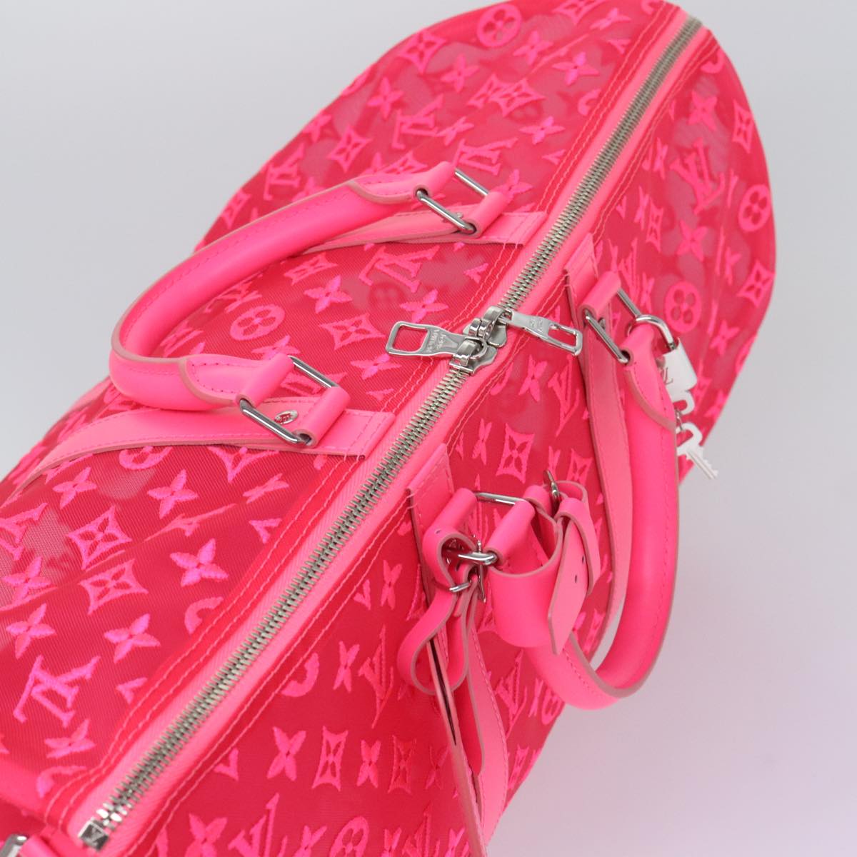 Louis Vuitton Keepall Bandouliere 50 Pink Canvas Travel Bag