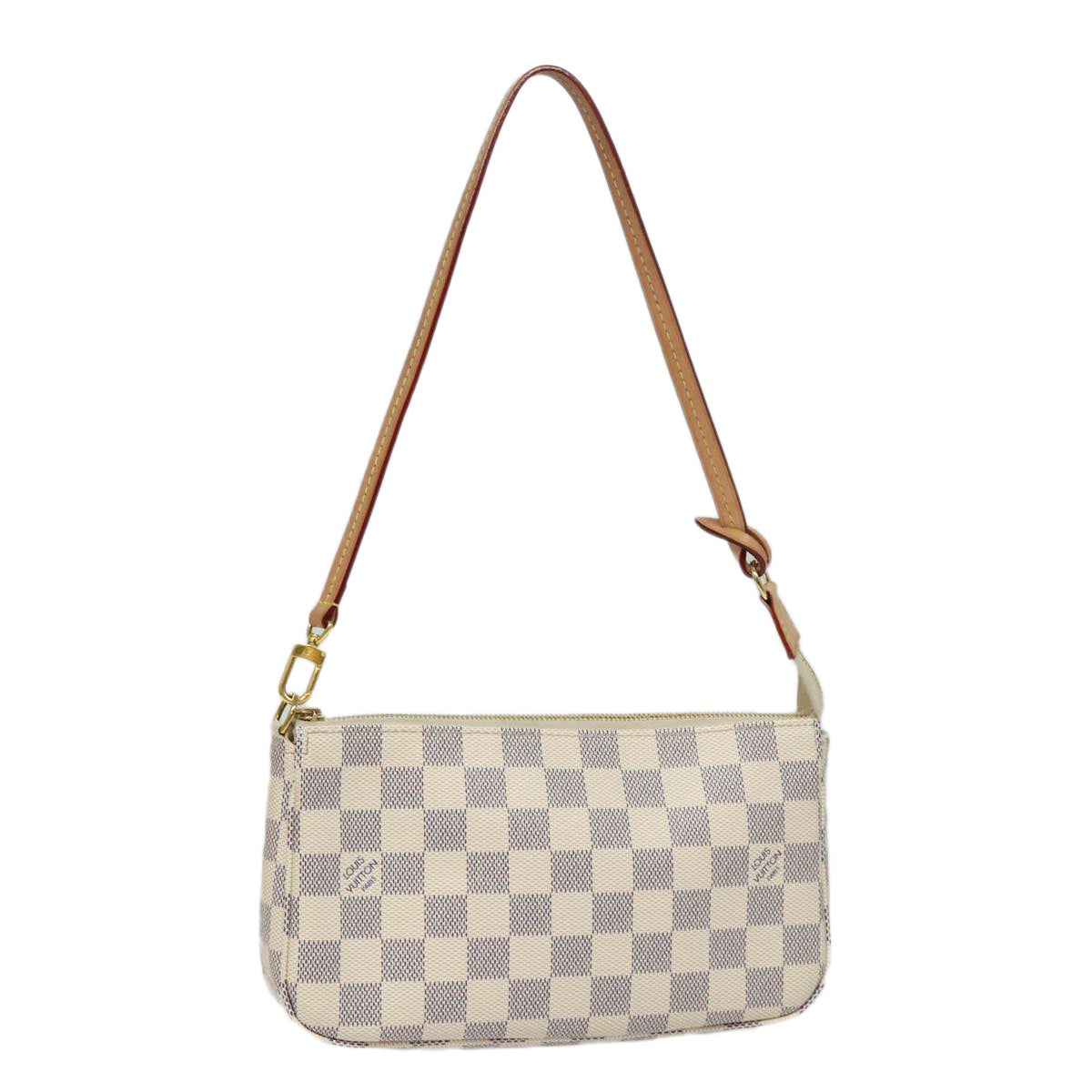 Louis Vuitton Pochette Accessoires White Canvas Clutch Bag