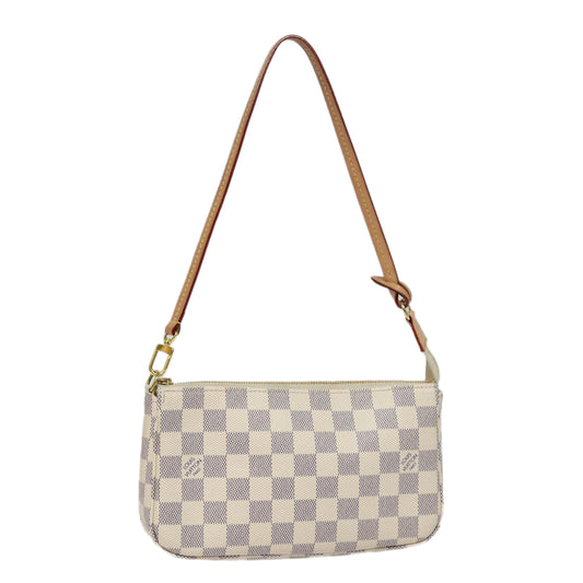 Louis Vuitton Pochette Accessoires White Canvas Clutch Bag