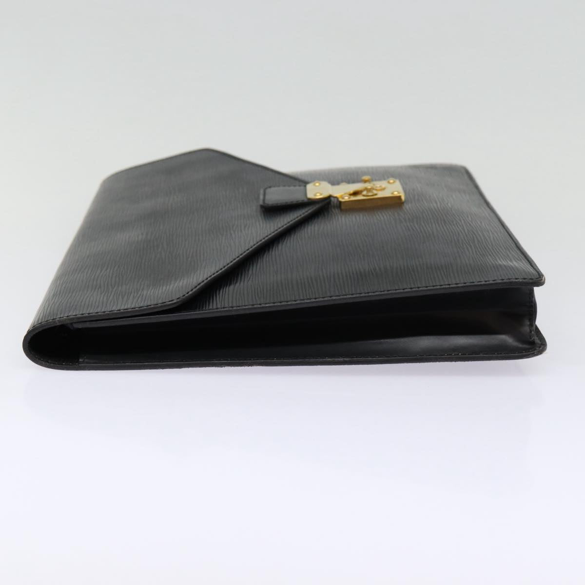 Louis Vuitton Senateur Black Leather Briefcase Bag