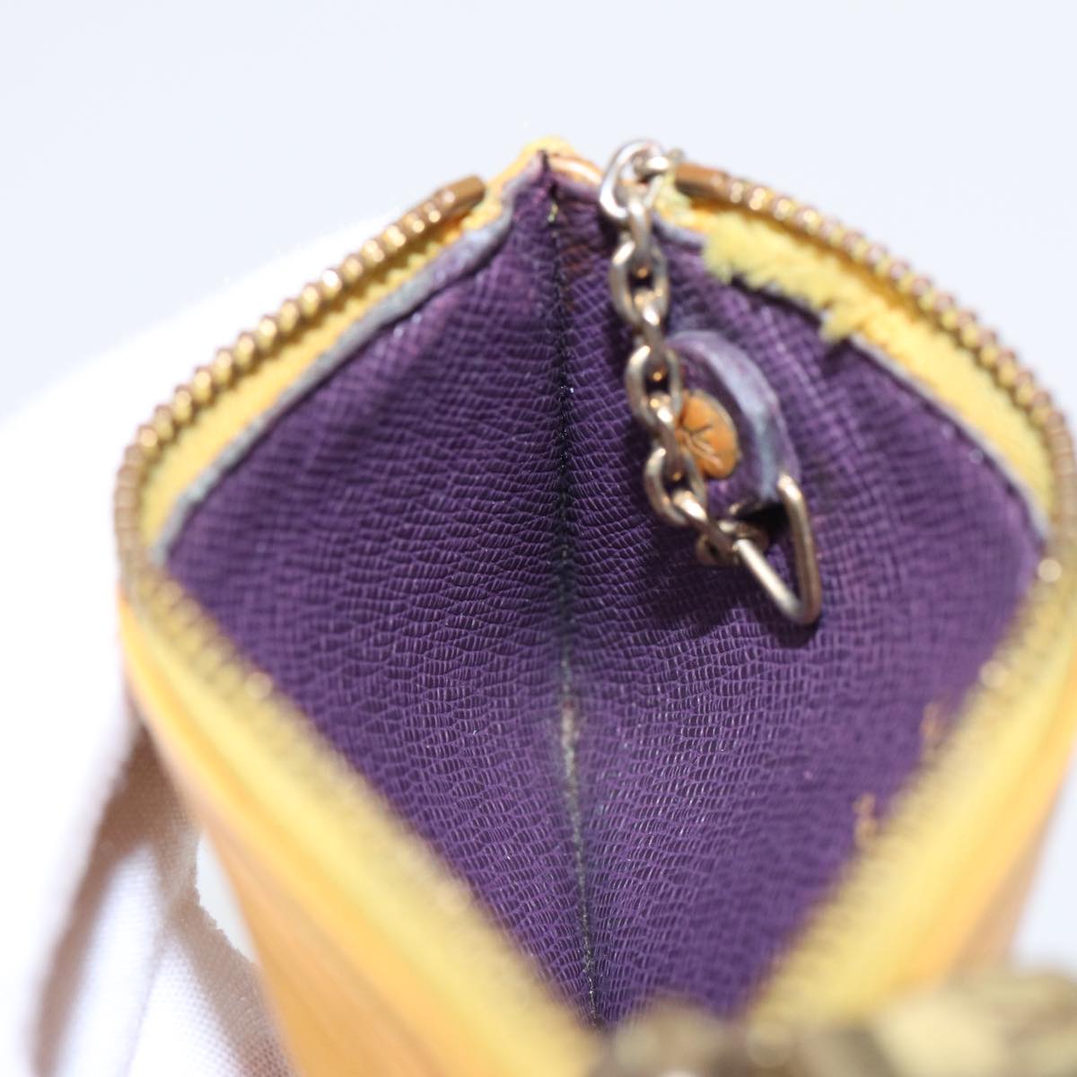 Louis Vuitton Pochette Clés Yellow Leather Wallet
