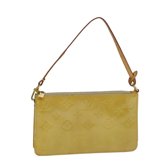Louis Vuitton Lexington Beige Patent Leather Clutch Bag