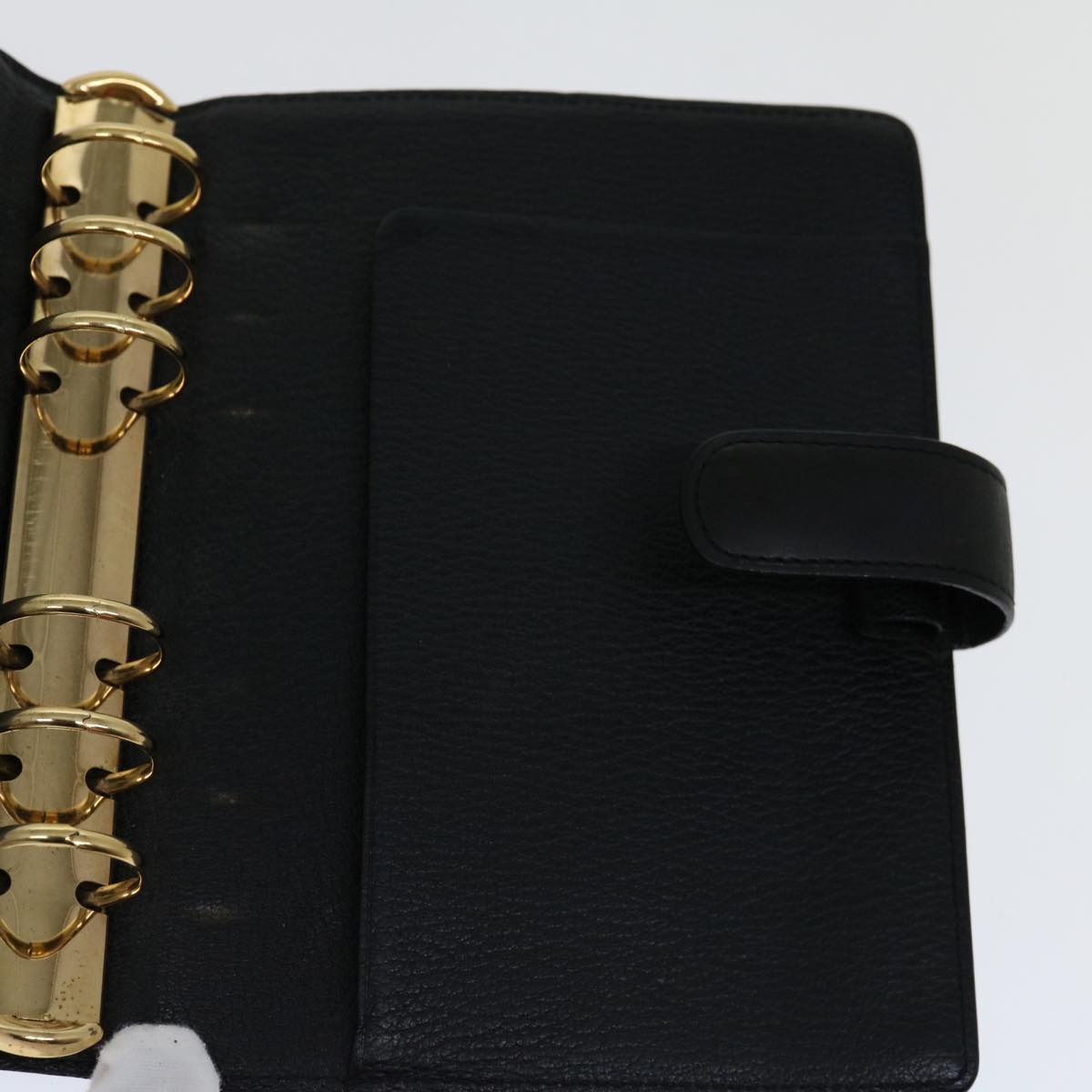 Louis Vuitton Agenda Mm Black Leather Wallet