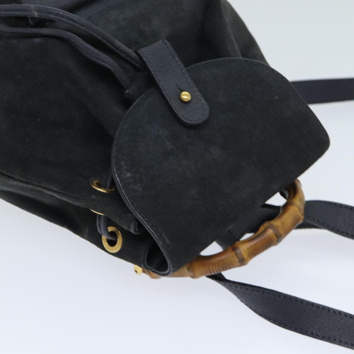 Gucci Bamboo Black Suede Backpack Bag