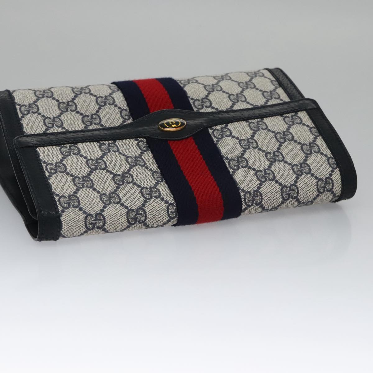 Gucci Gg Canvas Navy Canvas Clutch Bag
