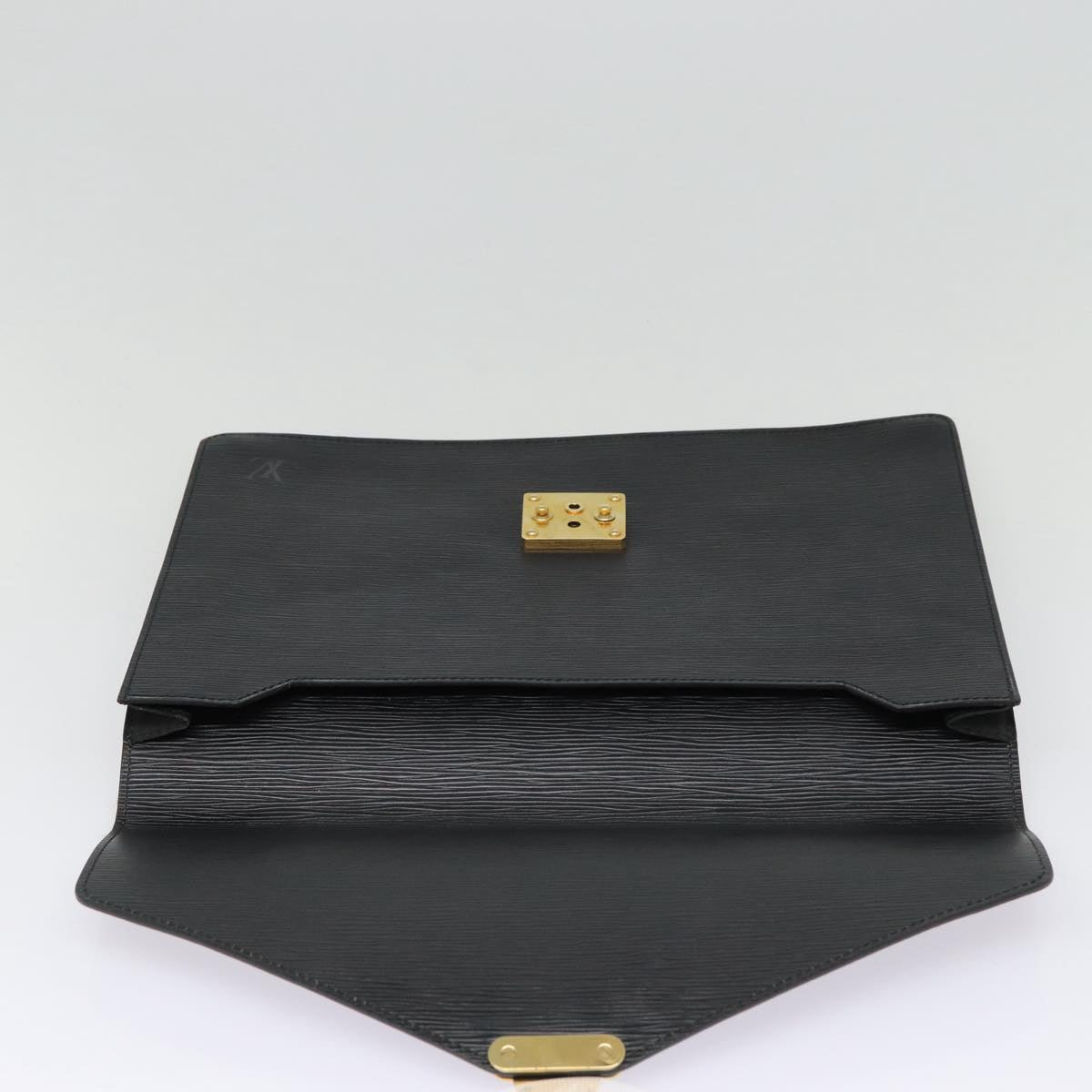 Louis Vuitton Senateur Black Leather Briefcase Bag