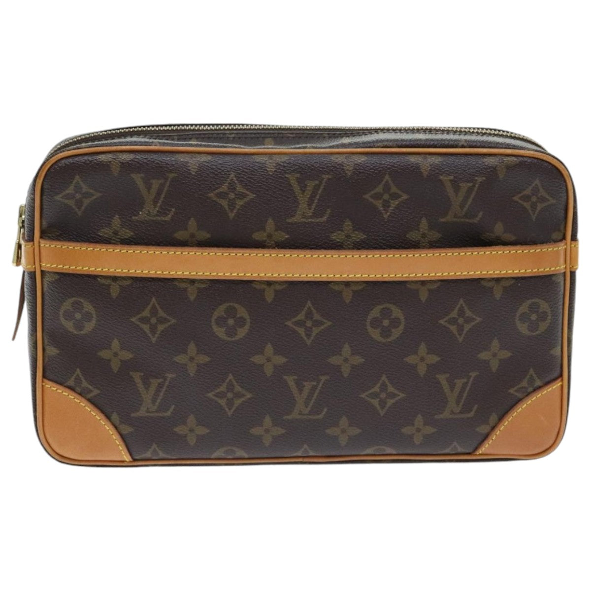 Louis Vuitton Compiegne 28 Brown Canvas Clutch Bag