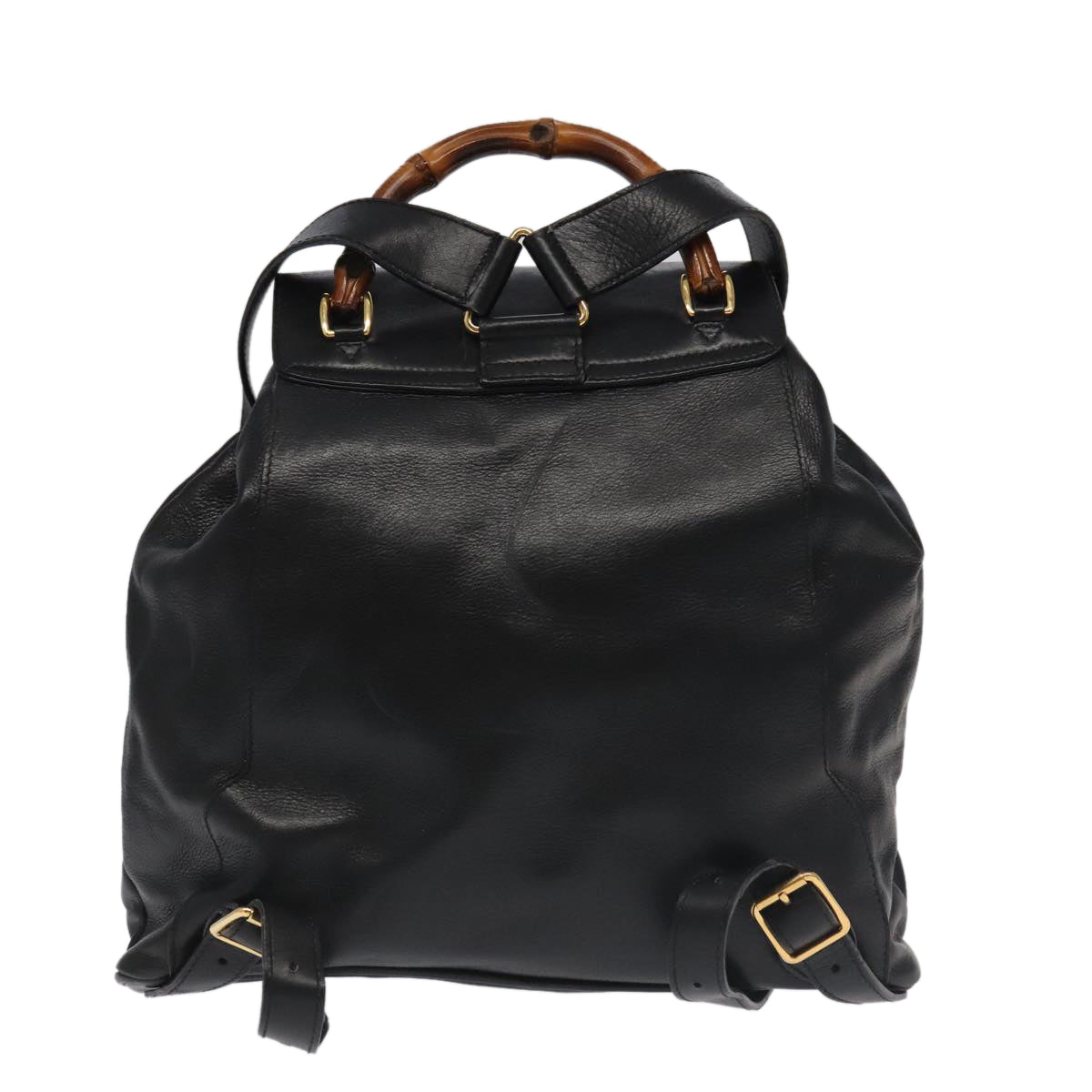 Gucci Bamboo Black Leather Backpack Bag