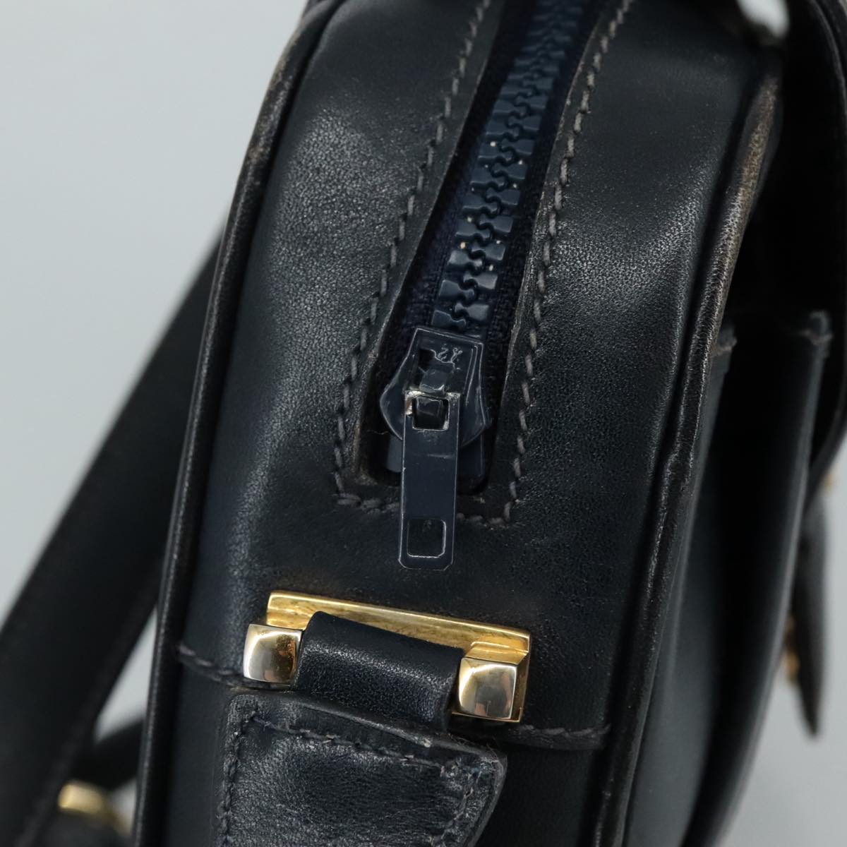 Gucci Interlocking G Navy Leather Shoulder Bag