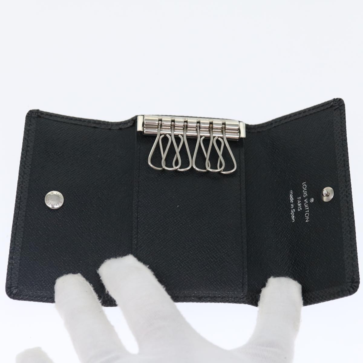 Louis Vuitton 6 Key Holder Black Leather Wallet