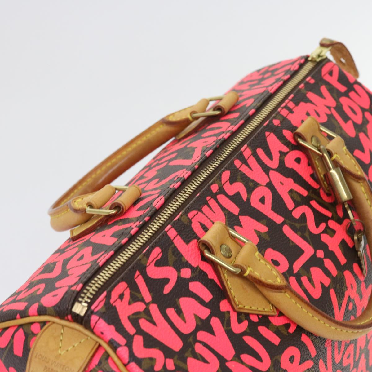 Louis Vuitton Speedy 30 Pink Canvas Handbag