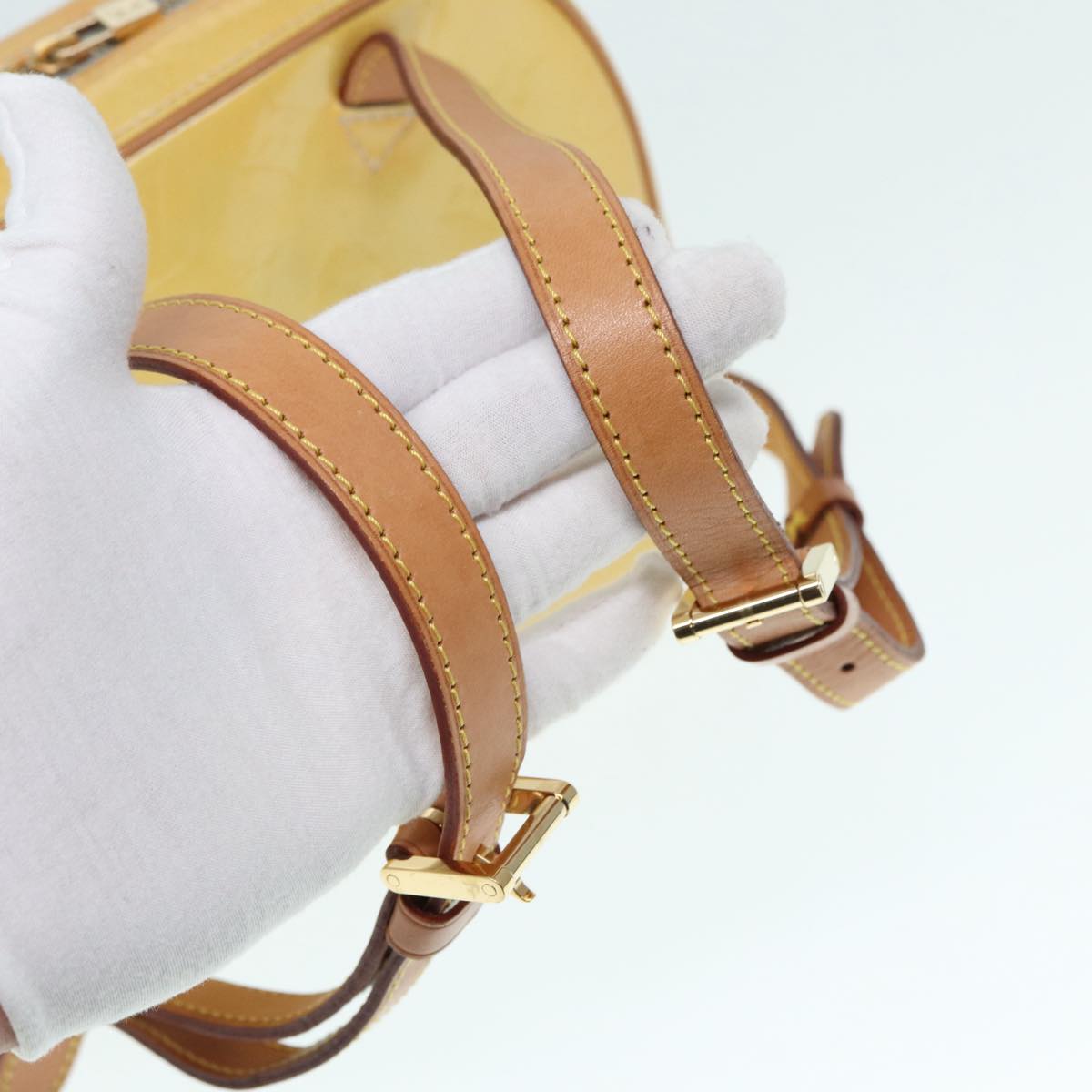 Louis Vuitton Marly Yellow Patent Leather Backpack Bag