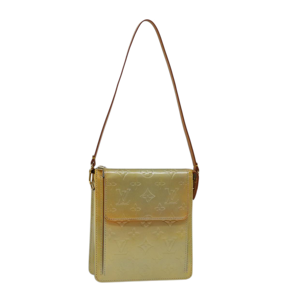 Louis Vuitton Mott Beige Patent Leather Clutch Bag