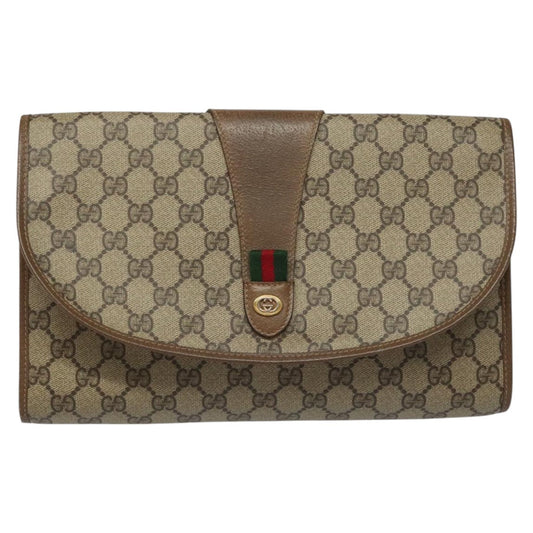 Gucci Sherry Beige Canvas Clutch Bag ()