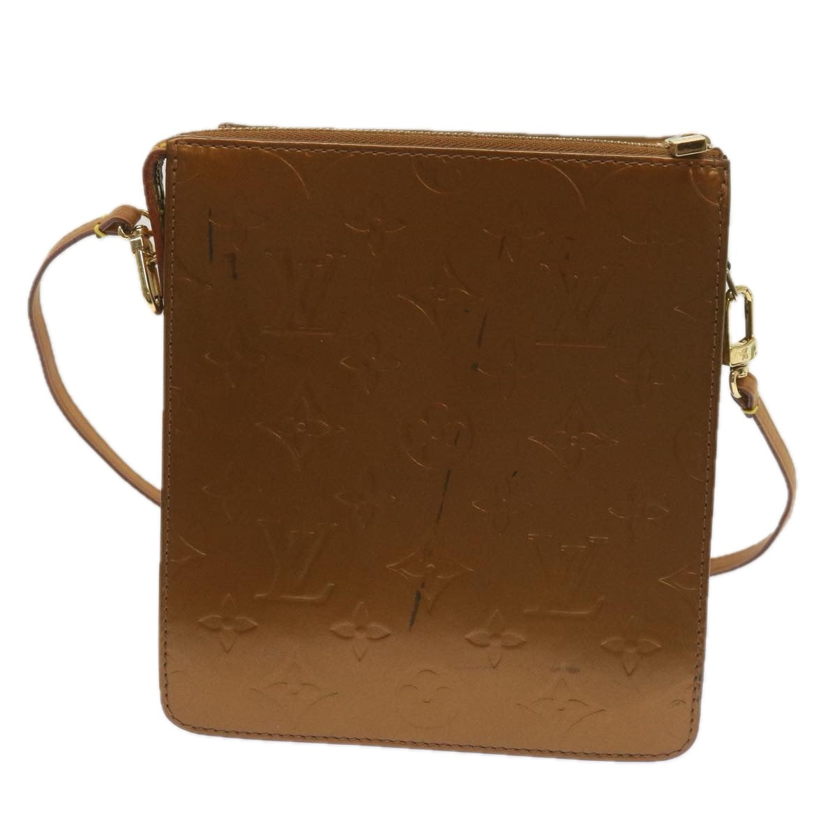 Louis Vuitton Mott Copper Patent Leather Handbag
