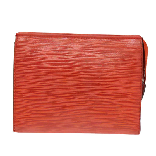Louis Vuitton Trousse De Toilette Orange Leather Clutch Bag