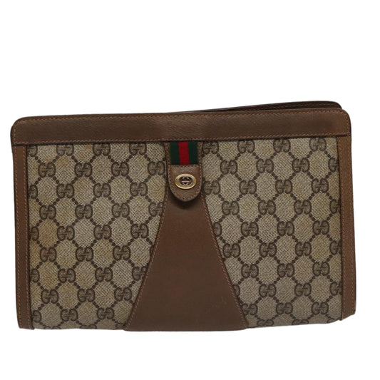 Gucci Sherry Beige Canvas Clutch Bag ()