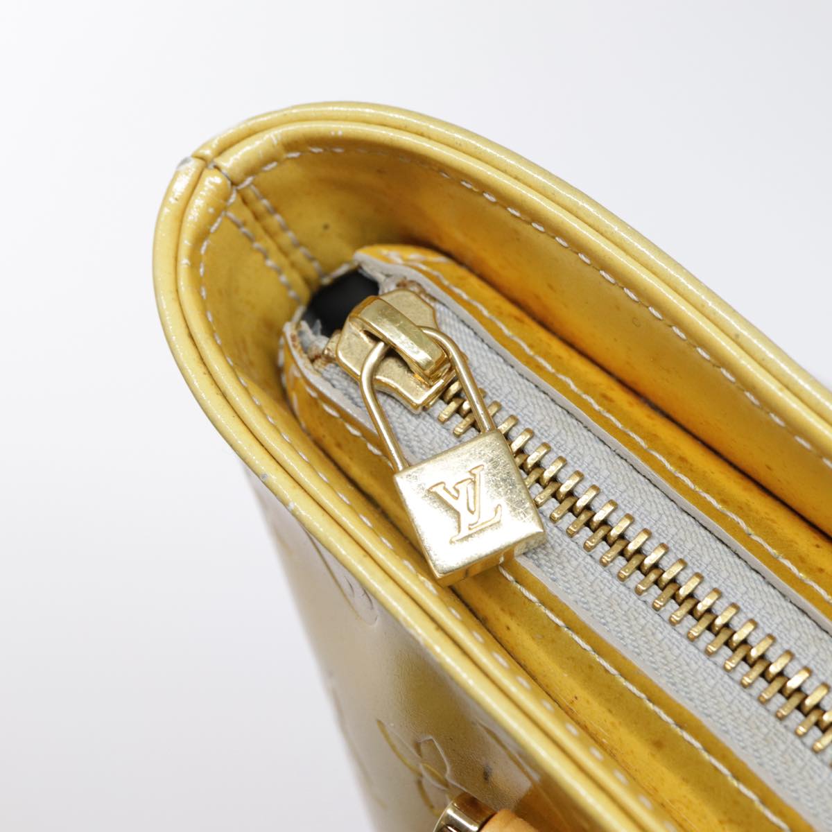 Louis Vuitton Houston Yellow Patent Leather Handbag