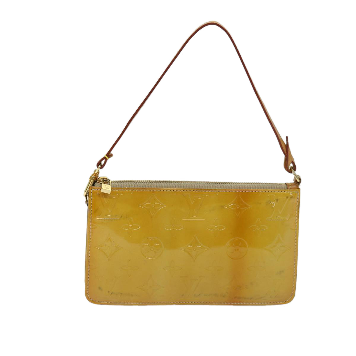 Louis Vuitton Lexington Beige Patent Leather Clutch Bag