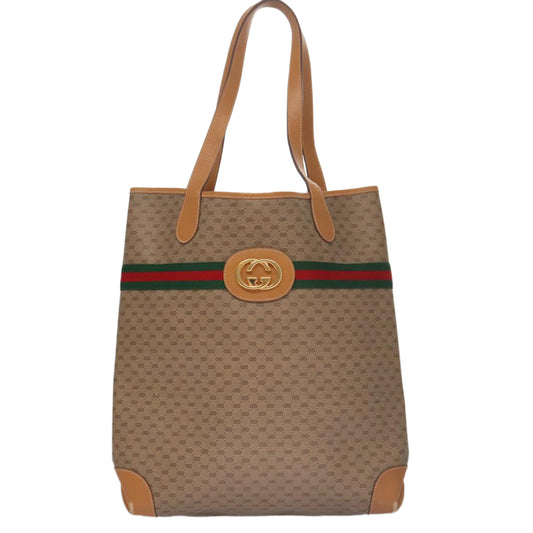 Gucci Sherry Beige Canvas Tote Bag ()