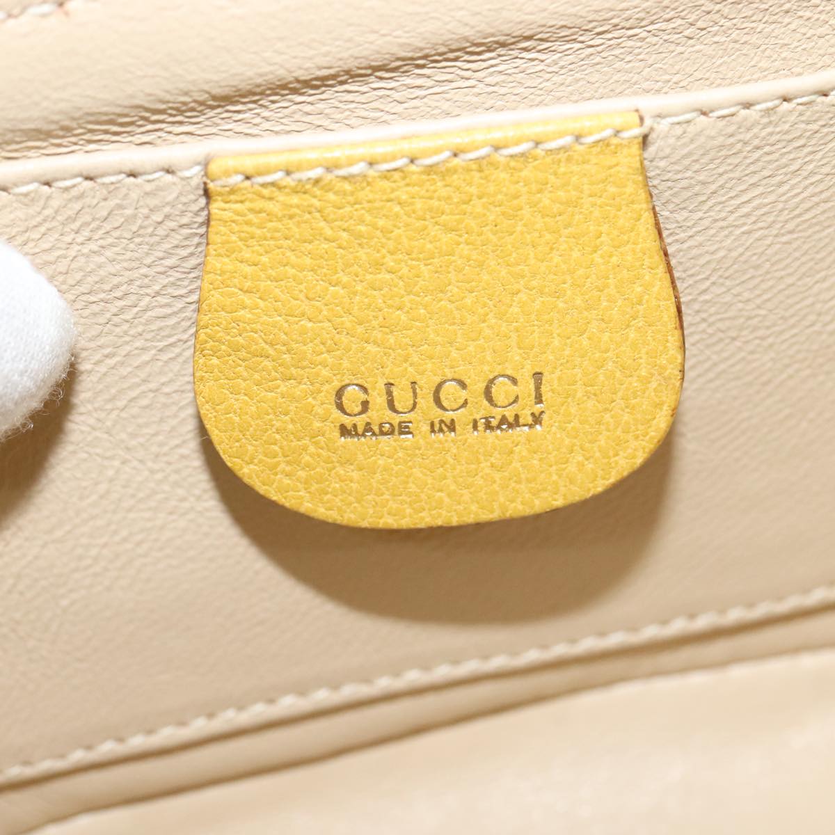 Gucci Bamboo Yellow Leather Clutch Bag