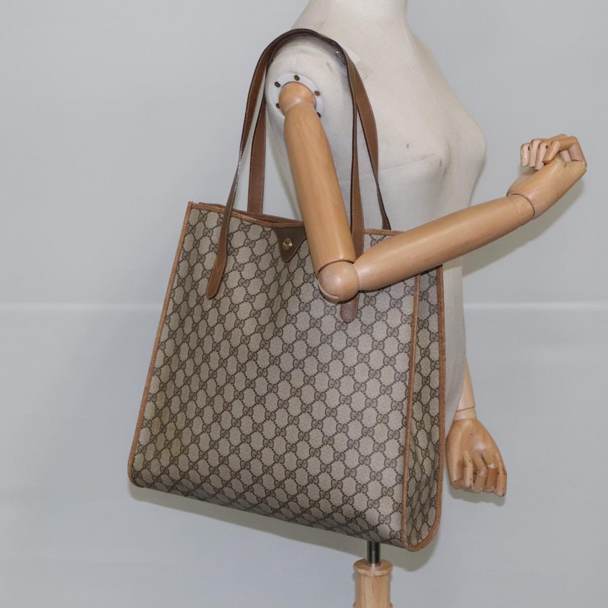 Gucci Cabas Beige Canvas Tote Bag