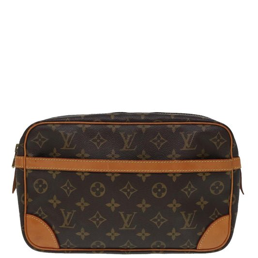 Louis Vuitton Compiegne 28 Brown Canvas Clutch Bag