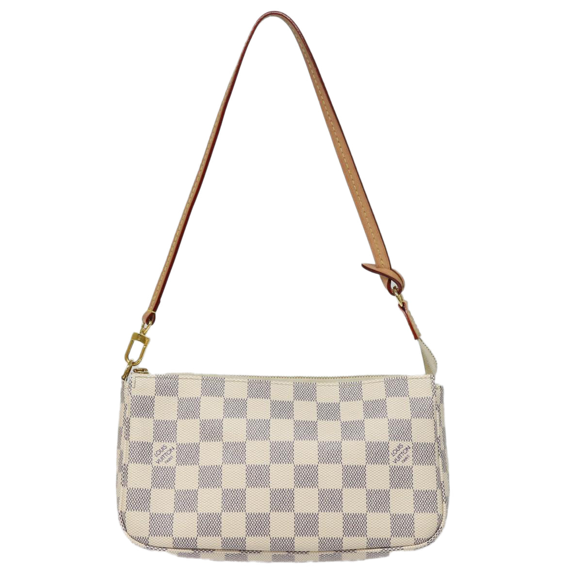 Louis Vuitton Pochette Accessoires White Canvas Clutch Bag