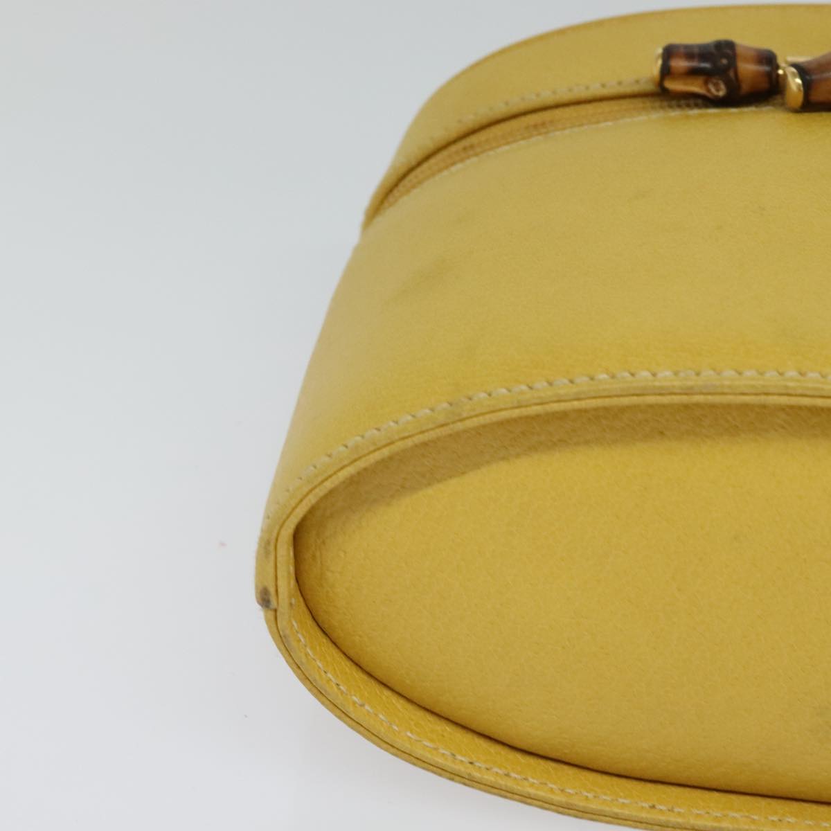Gucci Bamboo Yellow Leather Clutch Bag