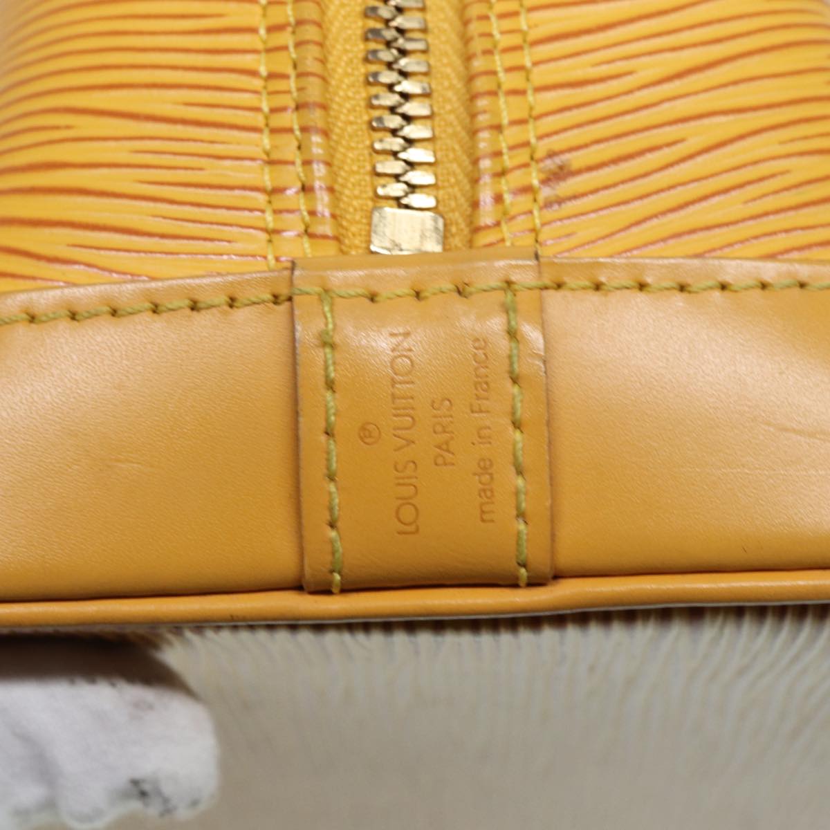 Louis Vuitton Alma Yellow Leather Handbag