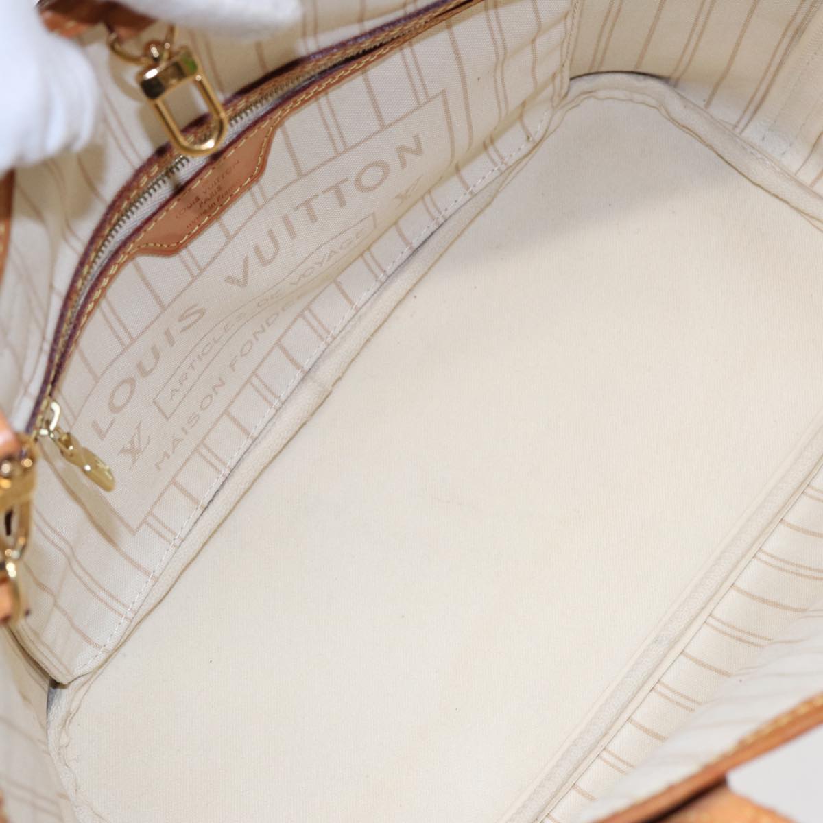 Louis Vuitton Neverfull Pm White Canvas Tote Bag