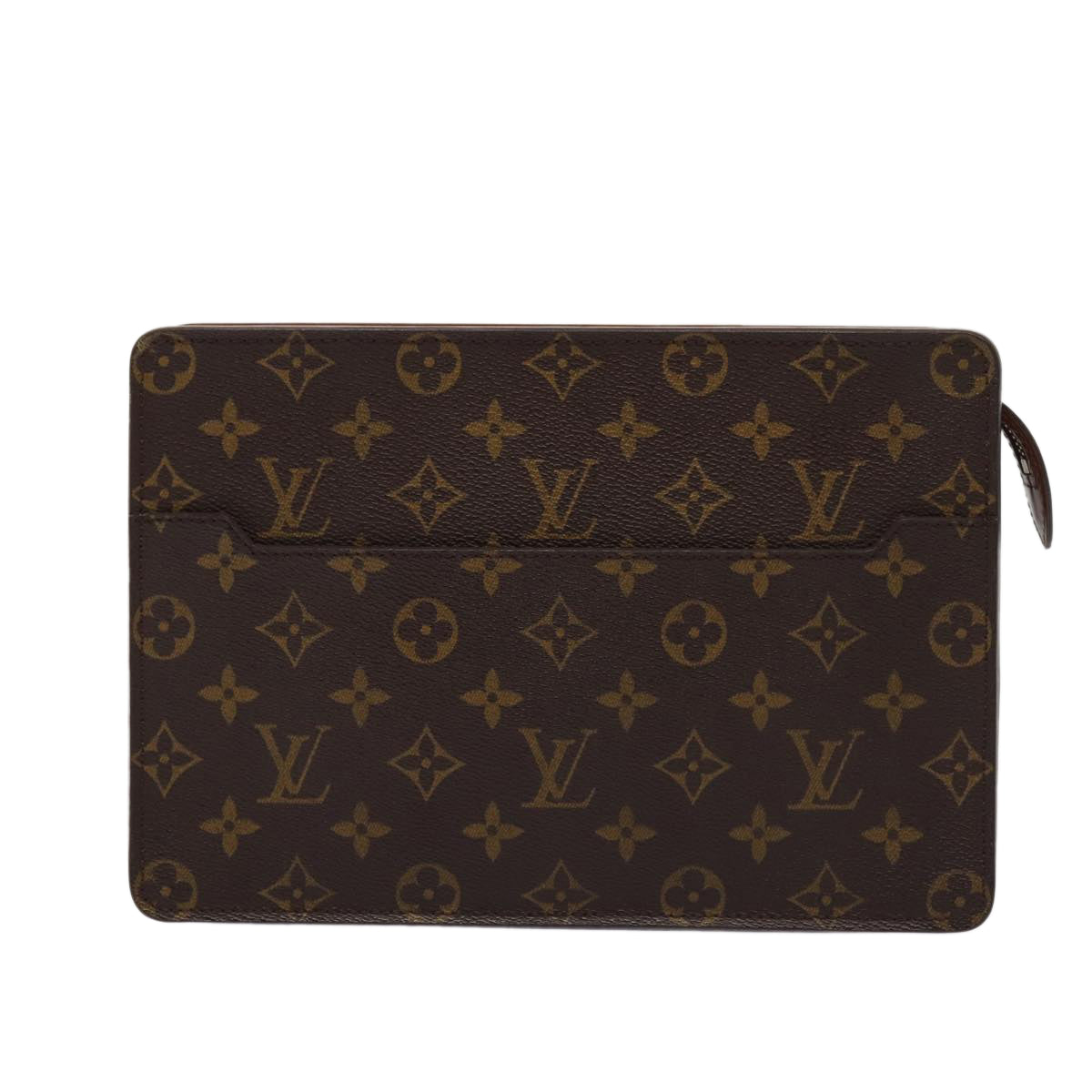 Louis Vuitton Pochette A4 Brown Canvas Clutch Bag