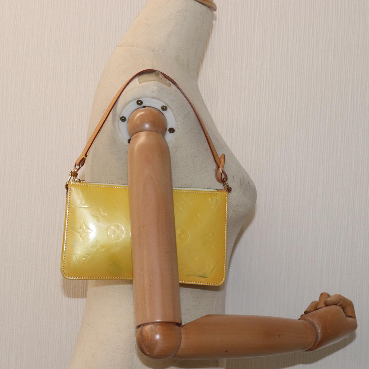 Louis Vuitton Lexington Yellow Patent Leather Clutch Bag