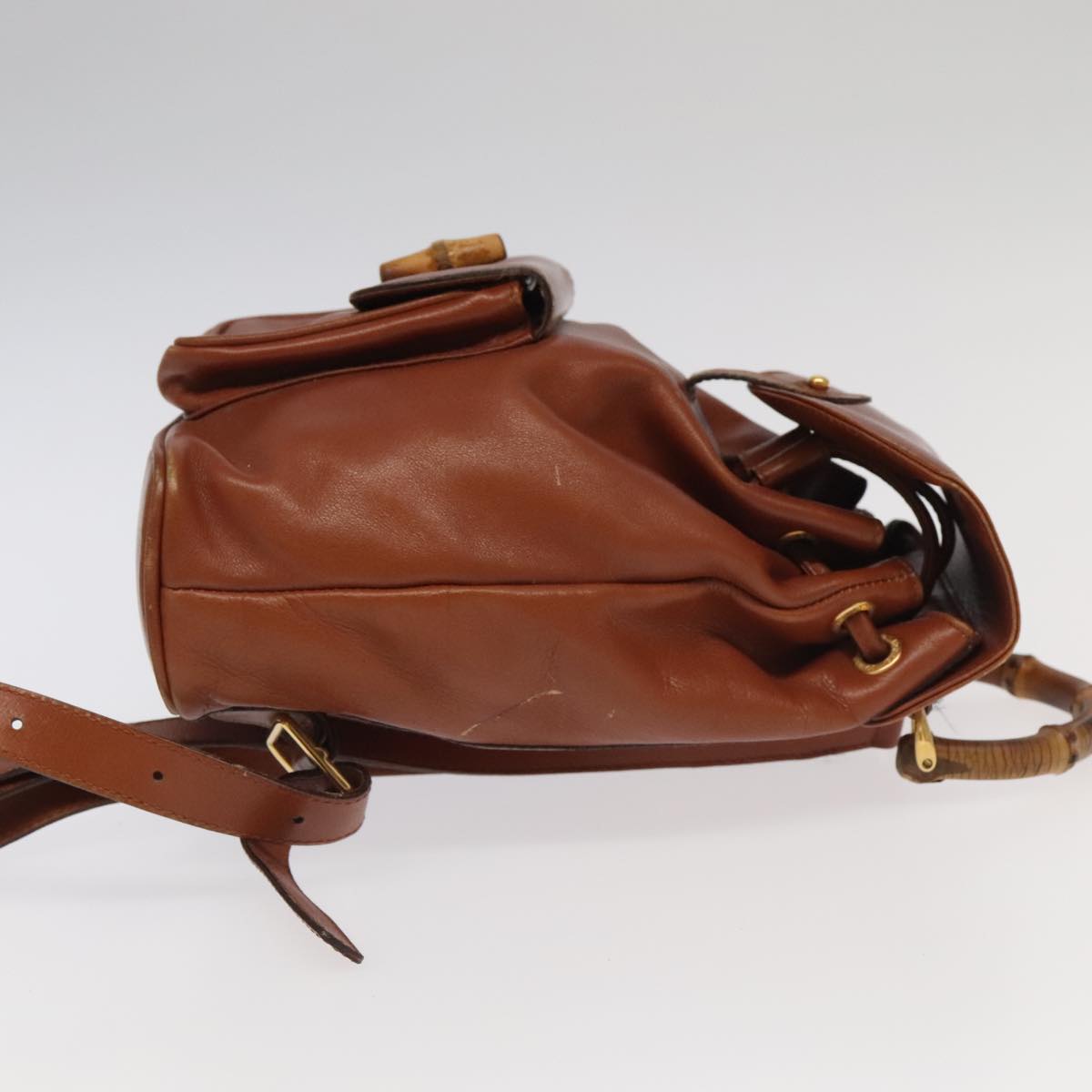 Gucci Bamboo Brown Leather Backpack Bag