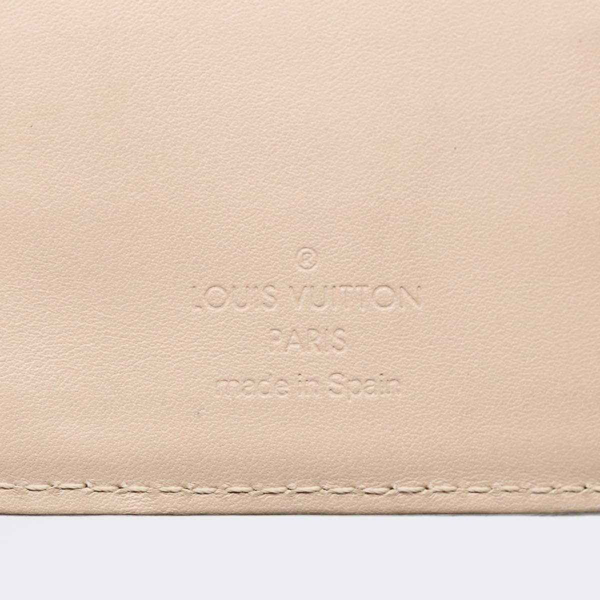 Louis Vuitton Agenda Pm Beige Patent Leather Wallet