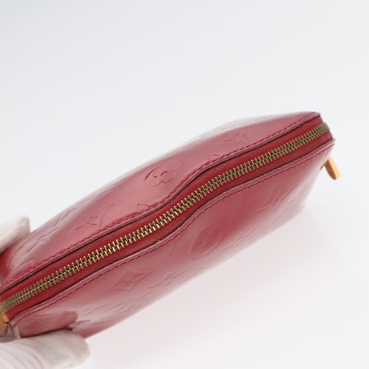Louis Vuitton Cosmetic Pouch Red Patent Leather Clutch Bag