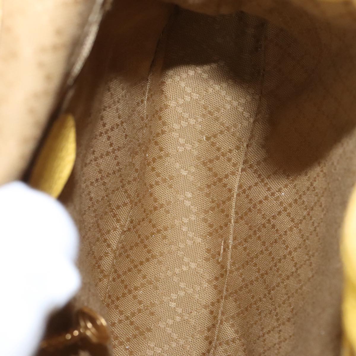 Gucci Bamboo Yellow Leather Backpack Bag