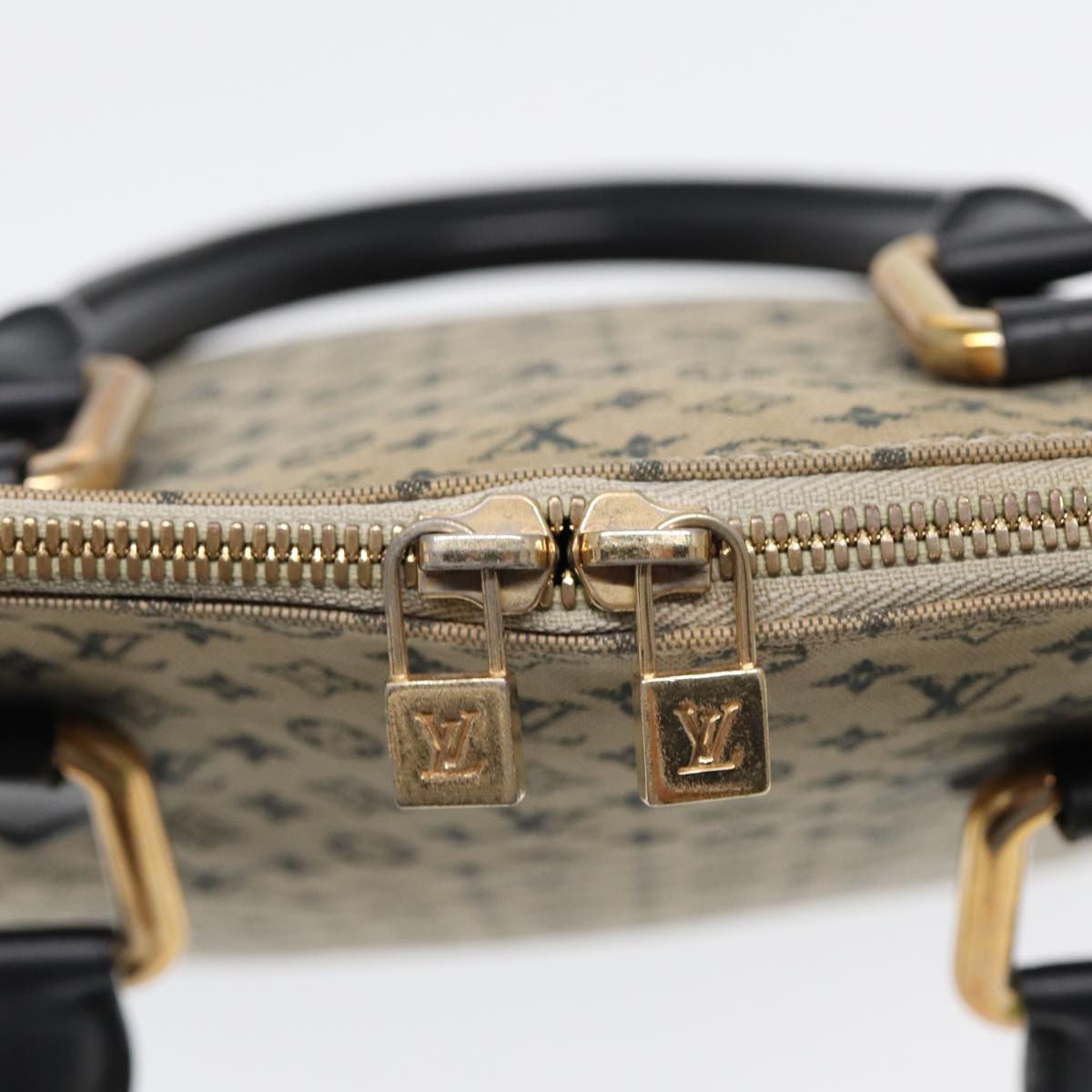 Louis Vuitton Alma Blue Canvas Handbag